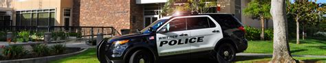 Whittier police department - The Whittier Police Department has 135 full-time police officers serving a population of approximately 85,000 people. Rick Klimek, Chief of Police Whittier Police Department 7315 S Painter Ave Whittier, California 90602-1892 …